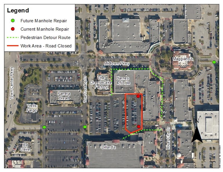 St. Johns Town Center Work Area Map